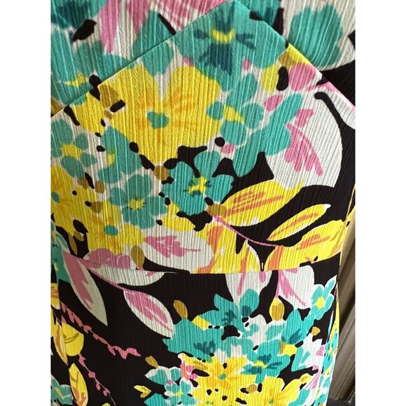 Spense Floral V-Neck Knee Length Flutter Sleeve Sheer Sundress 8 - Picture 7 of 12